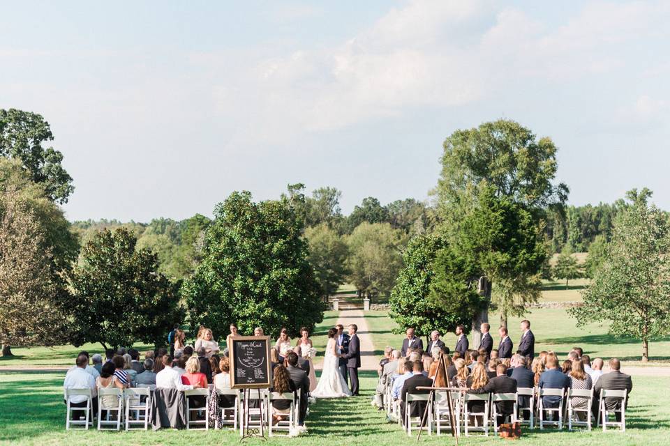 Outdoor wedding ceremony