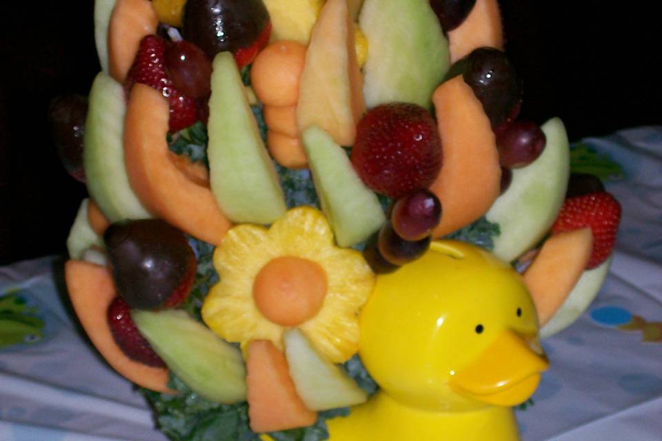 Fruits on a duck