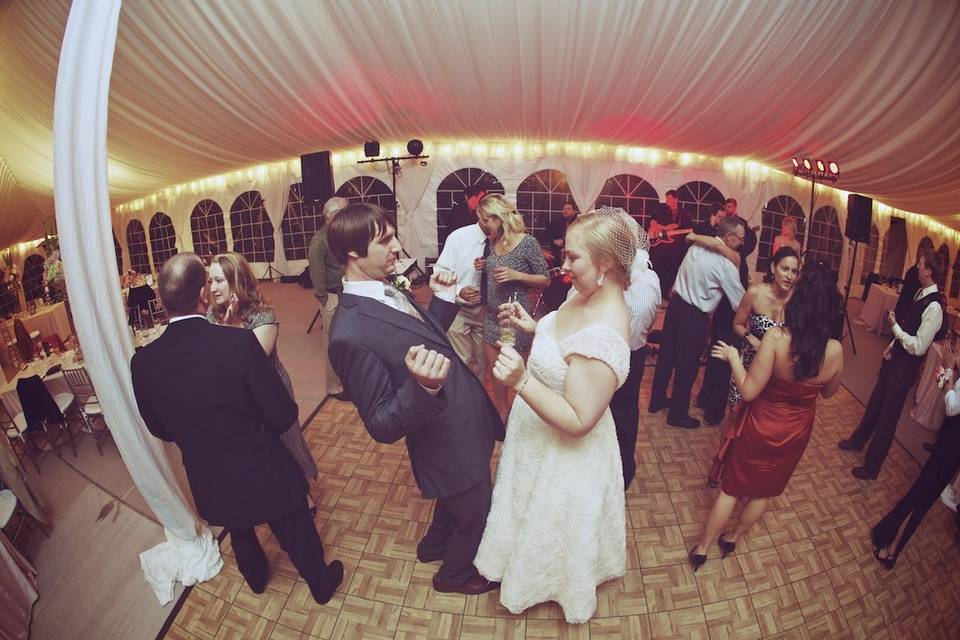 Newlyweds dancing