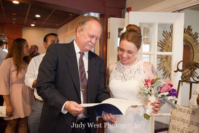 The officiant and the bride