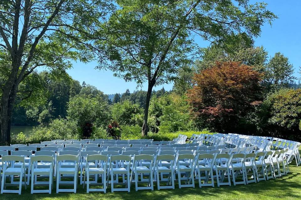 Wedding chairs arranged