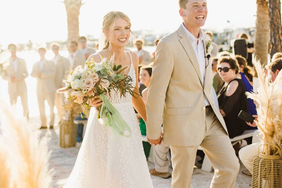 Baytowne marina beach ceremony