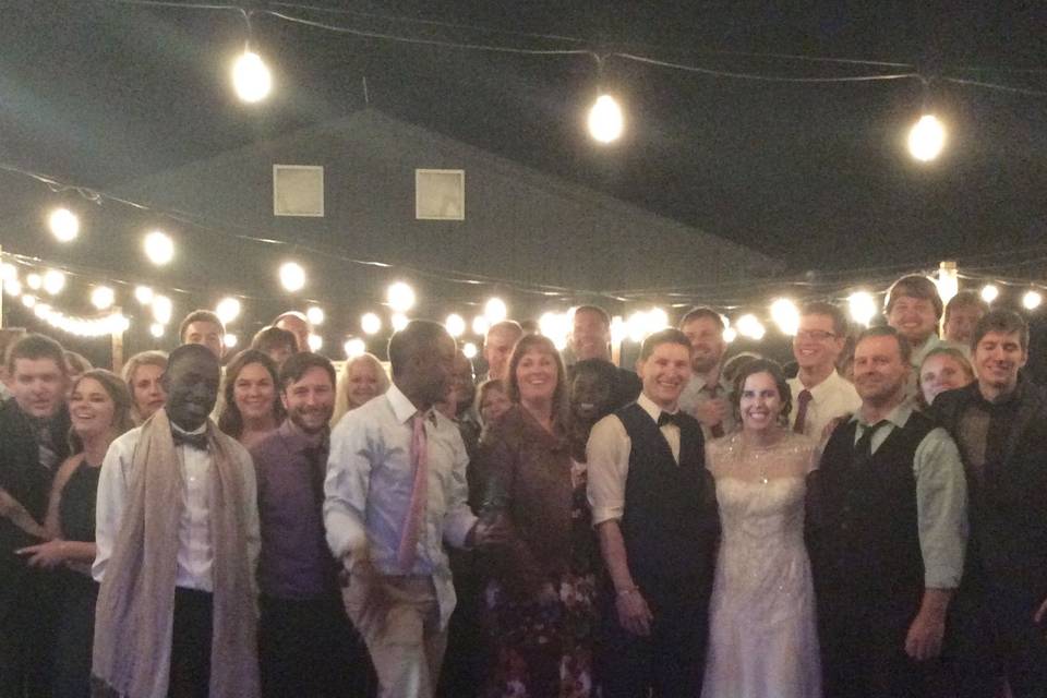 The band and the wedding guests