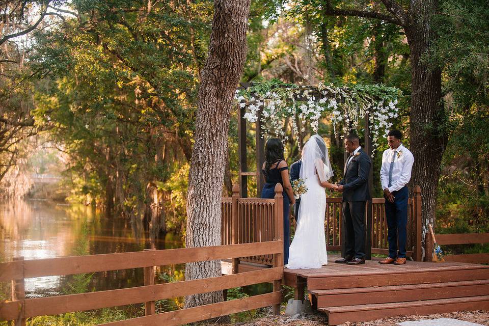 The altar overlooking a creek