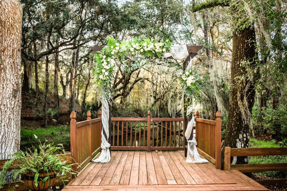 The altar overlooking a creek