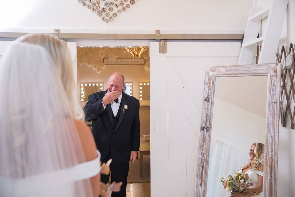 Dad's first look reaction
