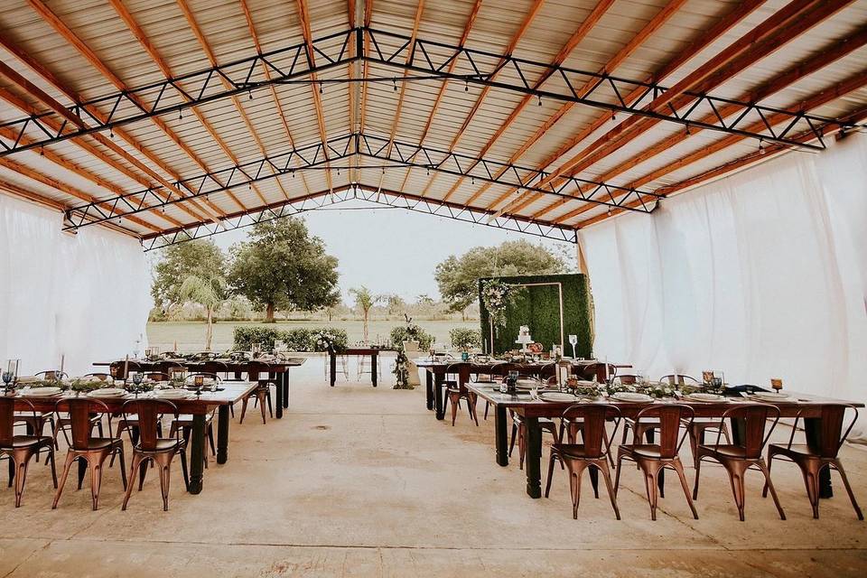 Outdoor wedding setup