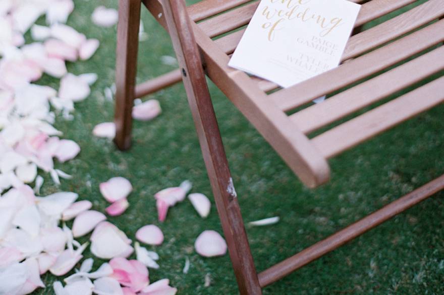 Table setup with flower centerpiece