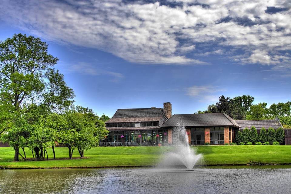 Pond and fountain