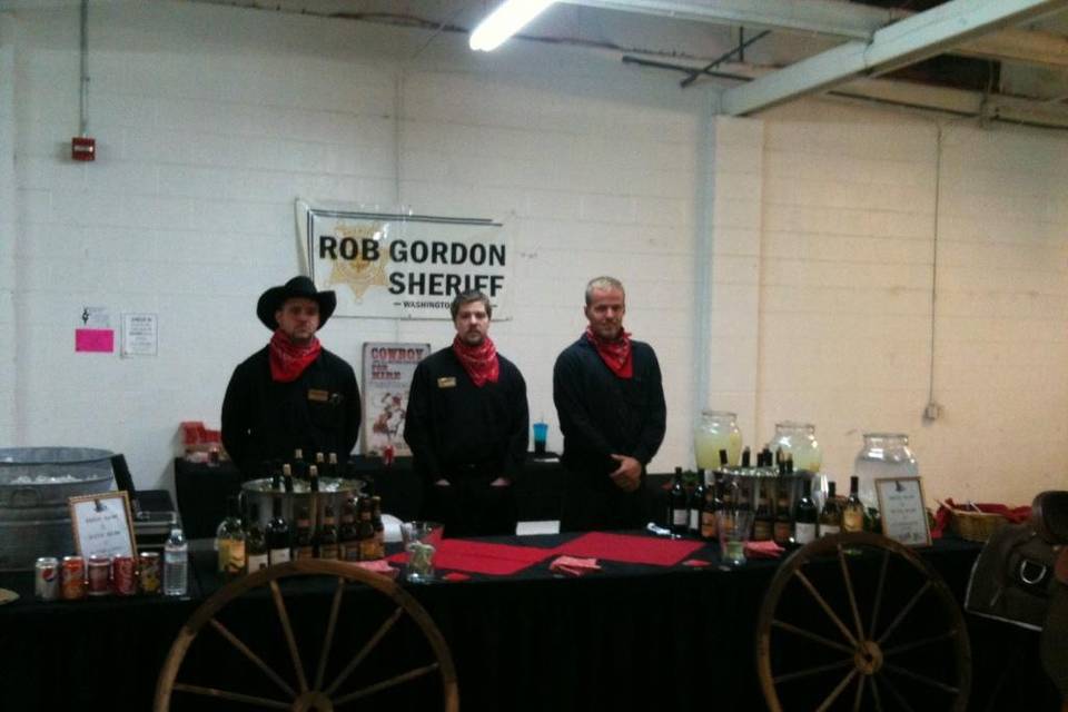 Bar for Western Themed party for Sheriffs Retirement party at Washington County Fair Grounds