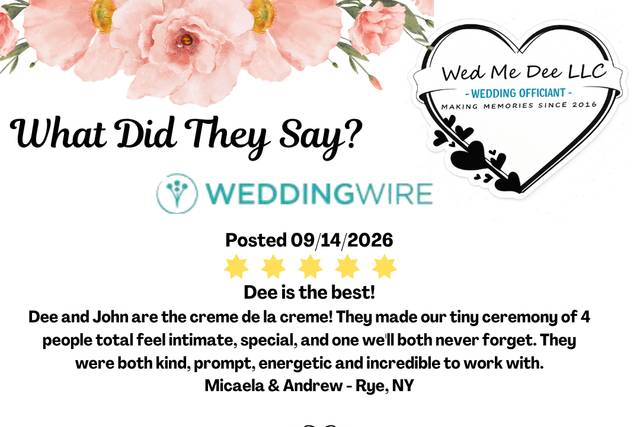 Micaela & Andrew - 5 Star Revi