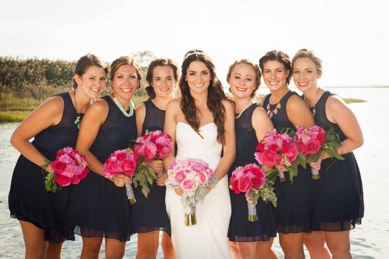 The bride and bridesmaids