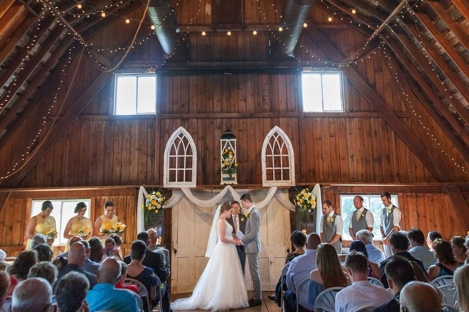 Ceremony in Barn