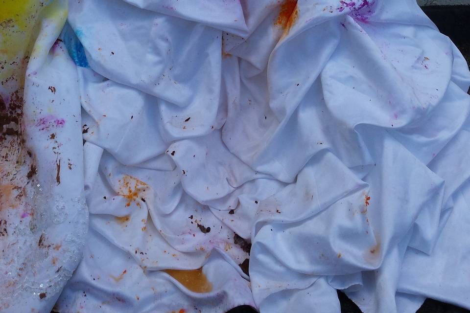 Stained wedding dress