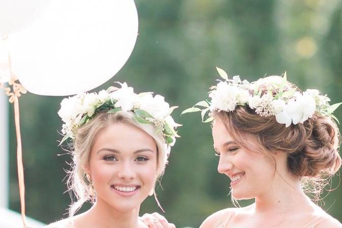 Beautiful flower crowns and bouquets