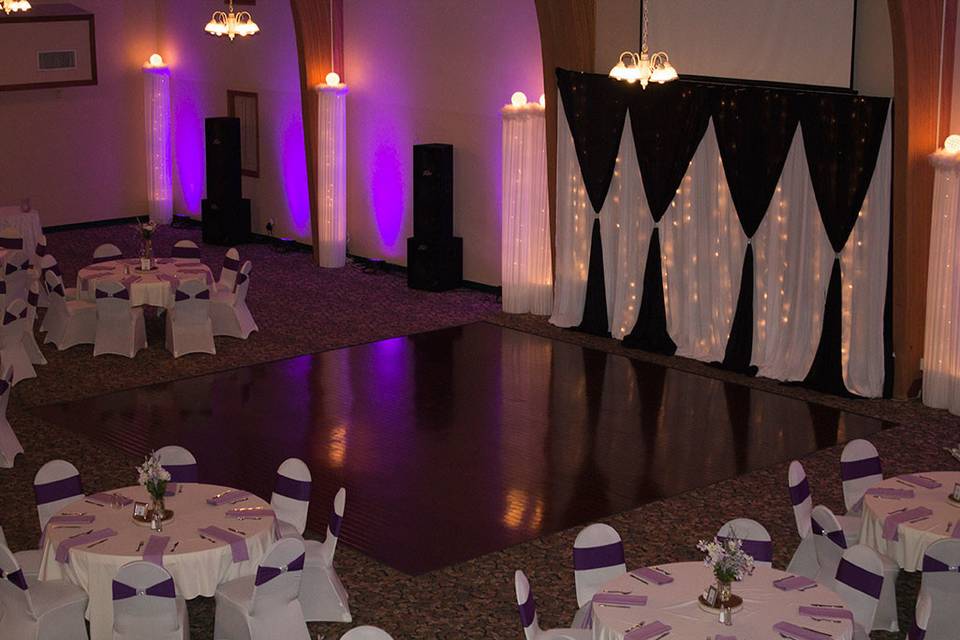 Wedding reception and dance floor