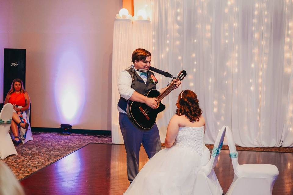 Serenading the bride