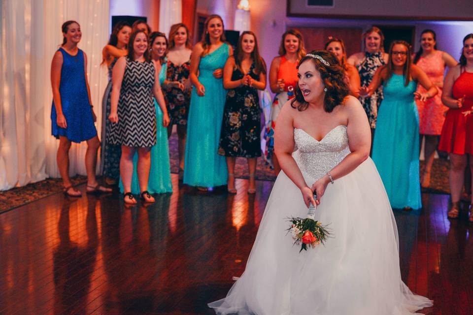 Tossing the bouquet