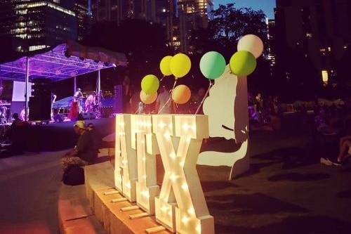 Lighted large marquee letters