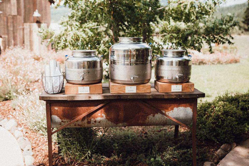 Refreshments in the courtyard