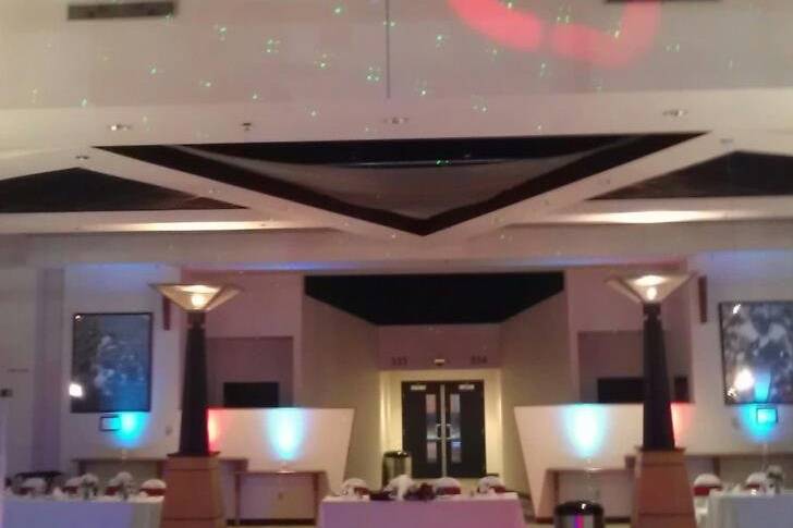 Cleveland browns stadium with monogram lighting