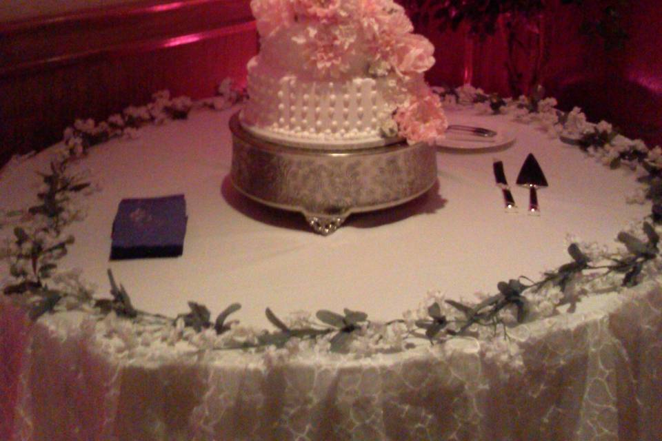 Multiple layered wedding cake