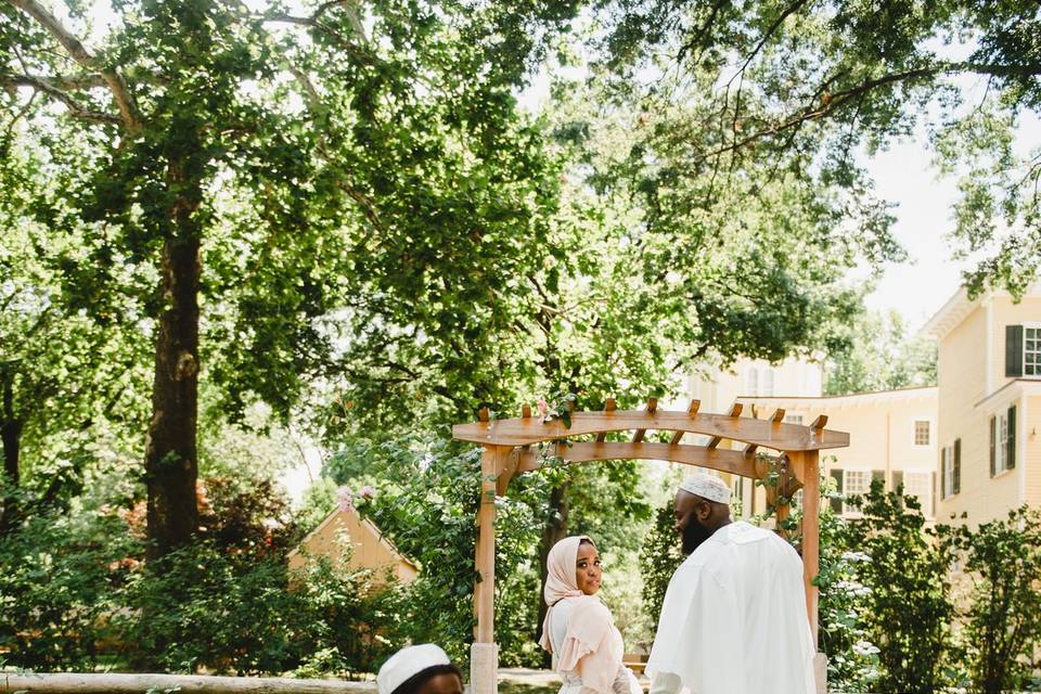 Bride, Groom, and their son