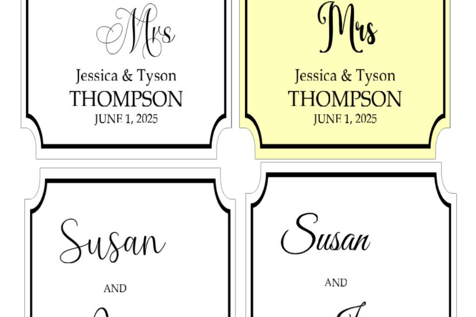 Labels. Any color/50 fonts