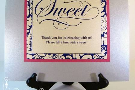 Purple, Silver, and Hot Pink Candy Buffet Sign