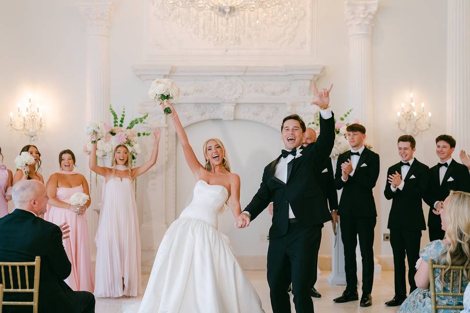 Just Married Indoor Ceremony