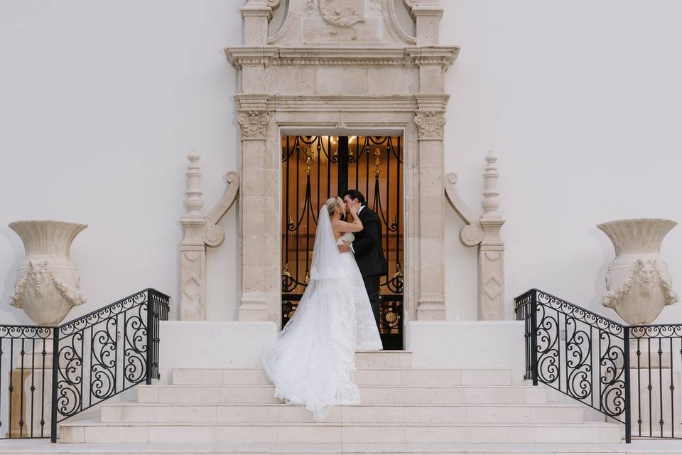 First Kiss on the Steps