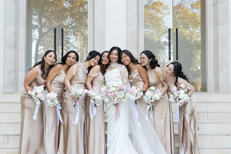Bridal Party in Courtyard
