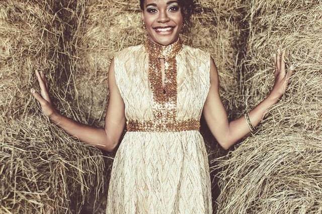 Bride among haystack