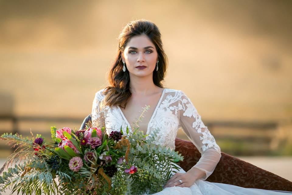 Beautiful bride outdoors