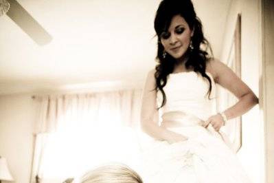 Bride getting ready