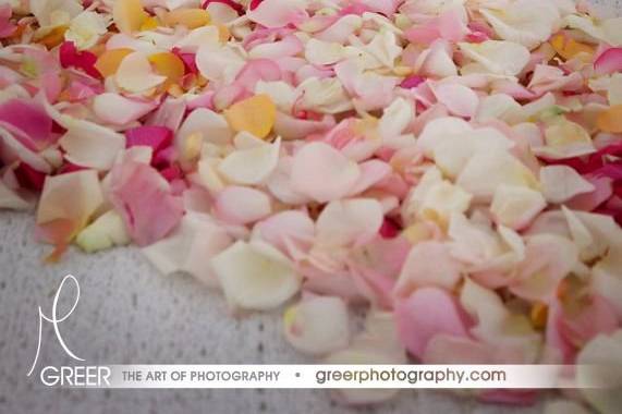 A flower walkway down the aisle