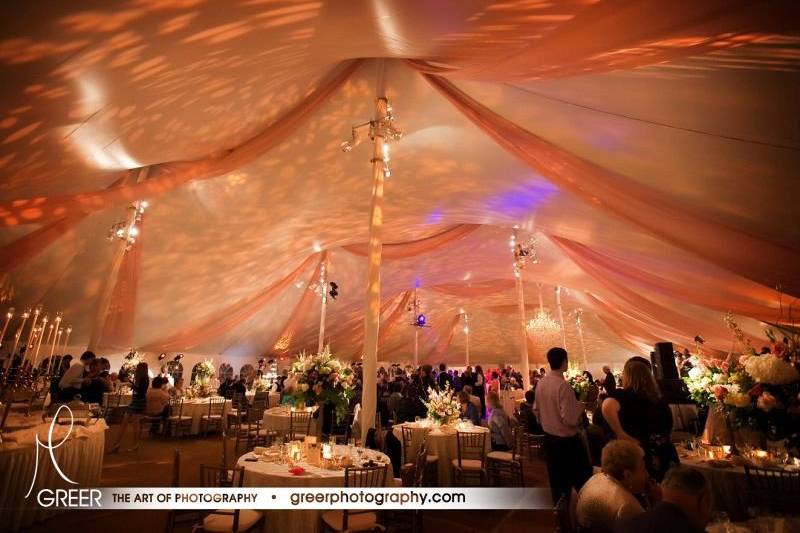 The Reception Tent all Lit up!