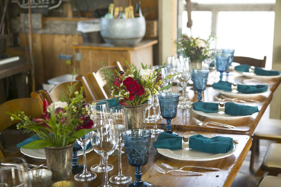 Rustic wedding reception