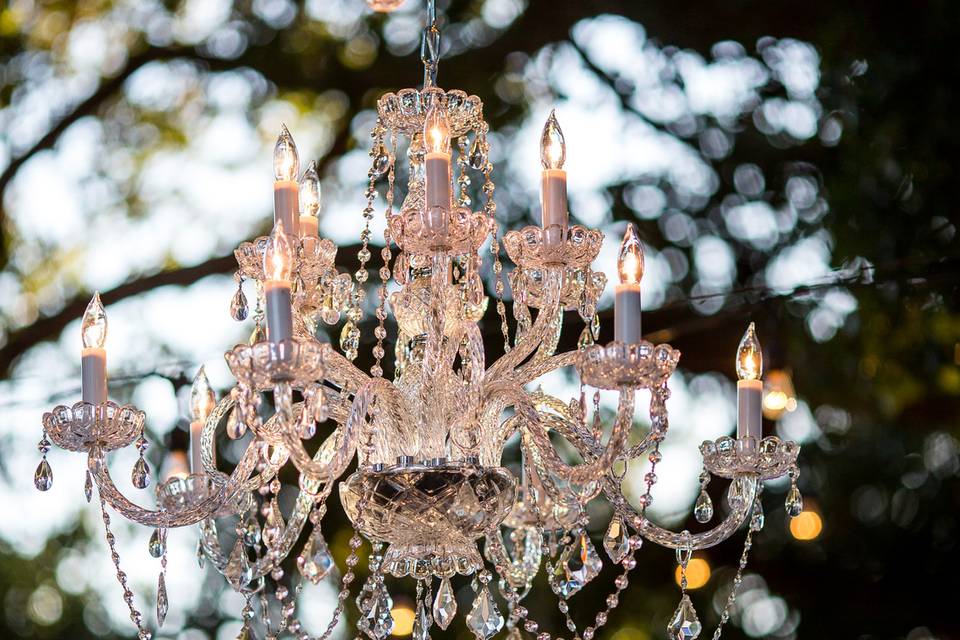 Chandelier in oak grove