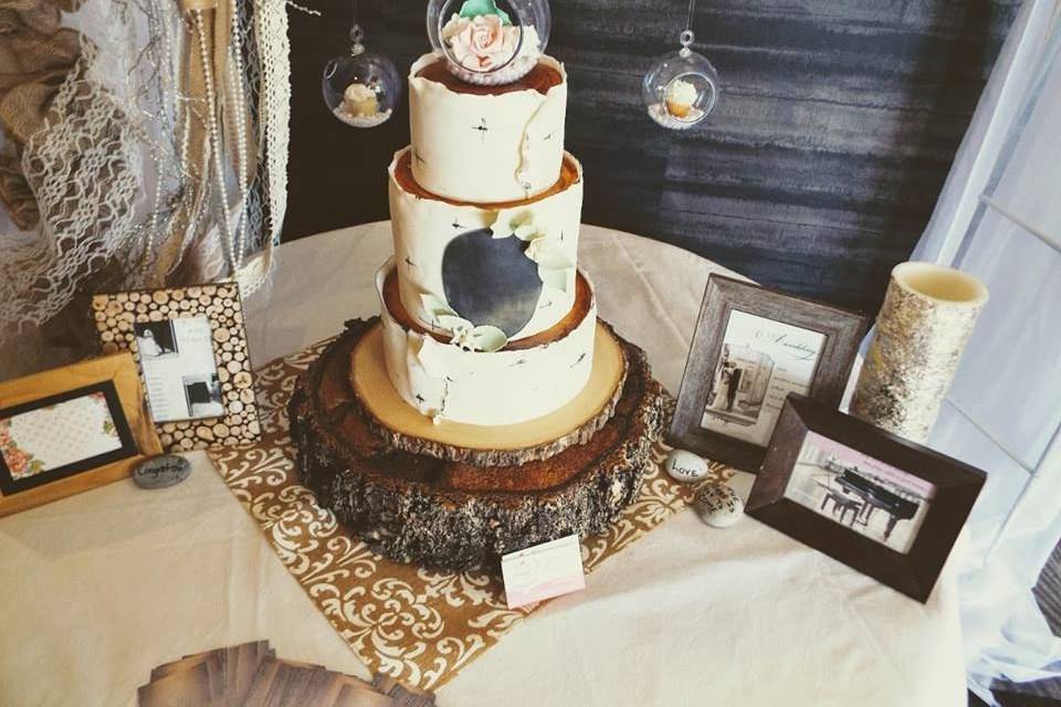 Fun and elegant wedding cake