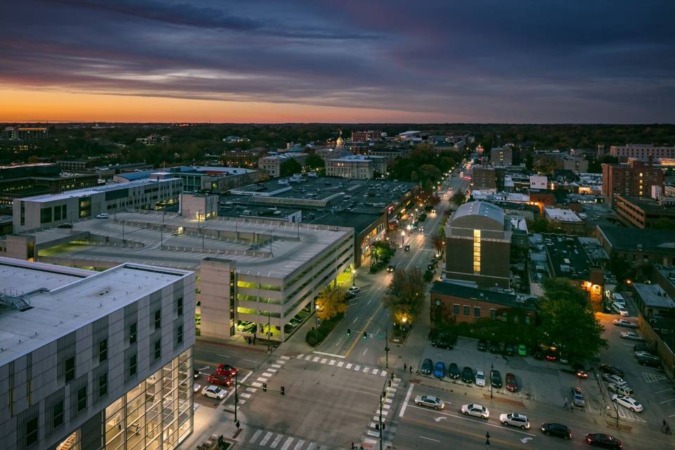 Downtown Iowa City from Vue