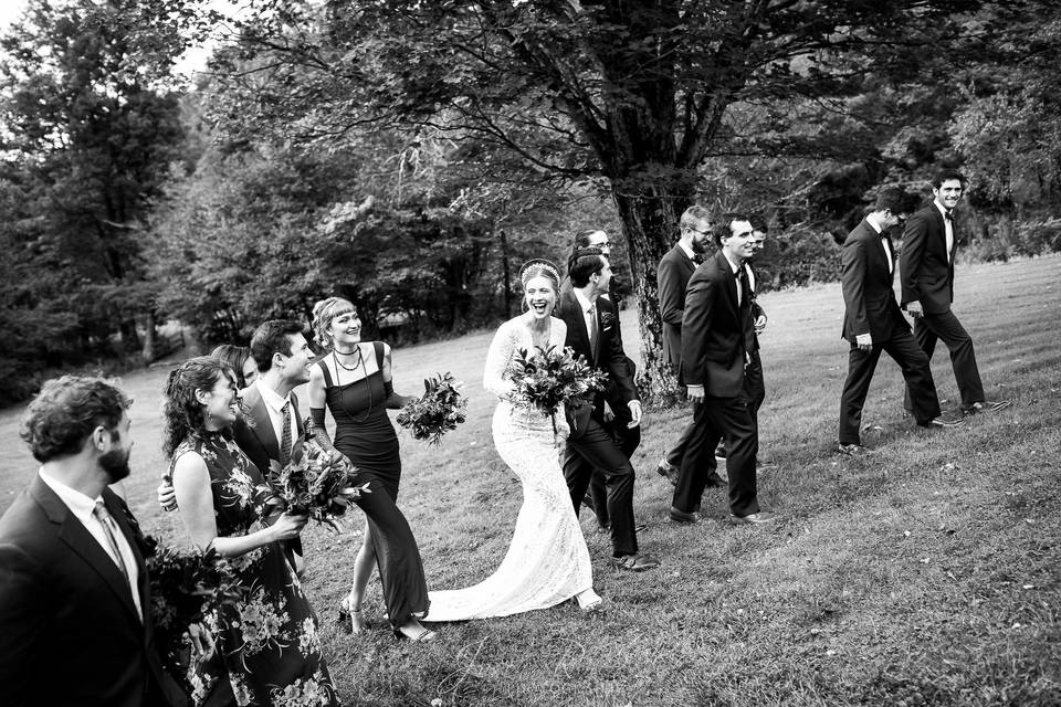 Moments with the bridal party