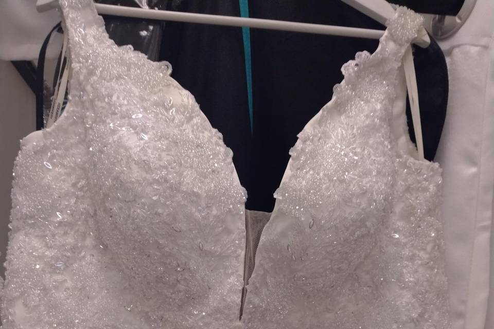Beaded Lace-Front Bodice