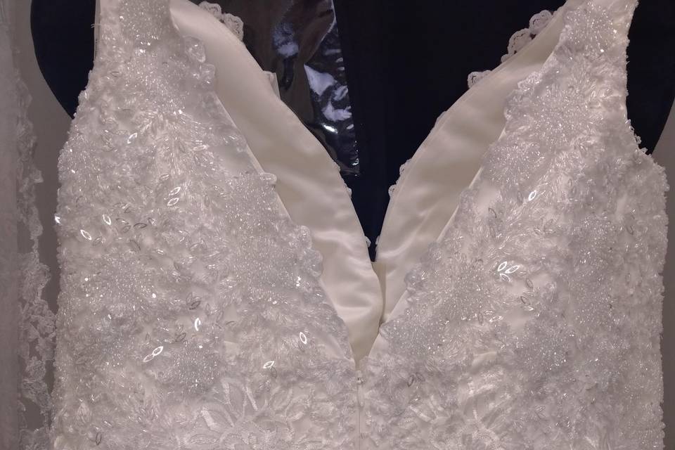 Beaded Lace-Back Bodice