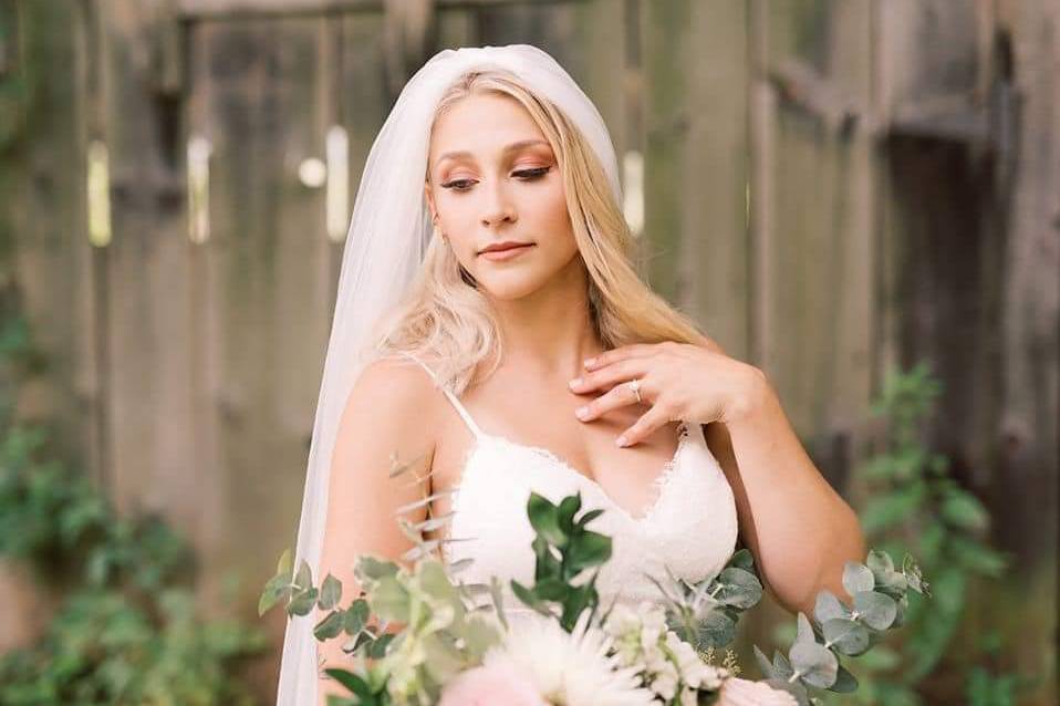 The nearly wed holding the bouquet - Alyssa Christine Photography