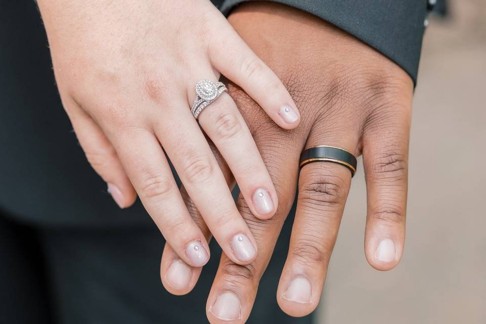 Just married wedding rings