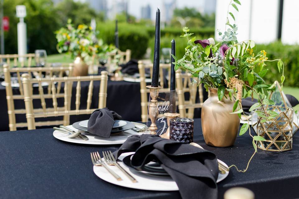 Elegant black table setup