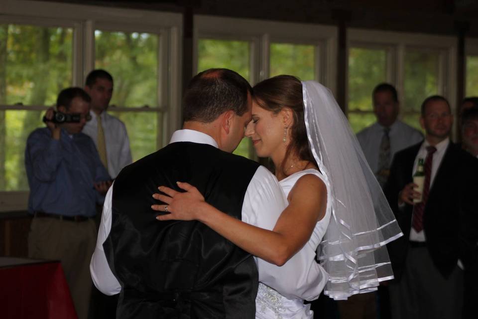 Guests watching the couple