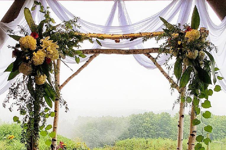 Outdoor wedding setup