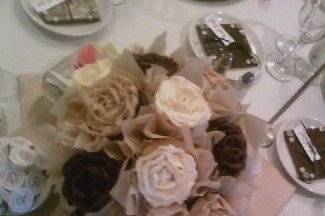 Cupcake bouquet as centerpiece for each table at reception